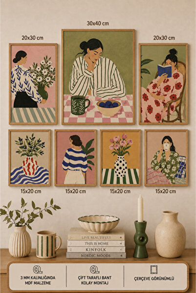 UNT 7-Piece Frame-Looking Modern Painting Set |   Retro & Pop Art |   Living ...