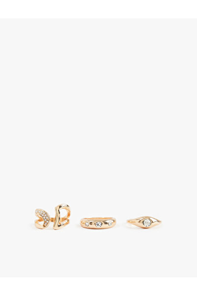 Koton 3-Piece Stone Ring Set