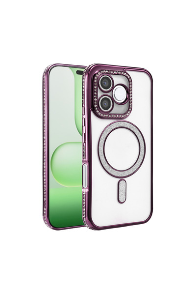 Nezih Case Huawei Honor 600 Lite Uyumlu Taşlı Magsafe Şarj Özellikli Kamera K...