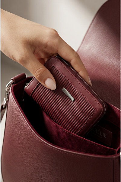 Mazel Design Women's Faux Leather Vertical Striped Zippered Multi-Compartment...