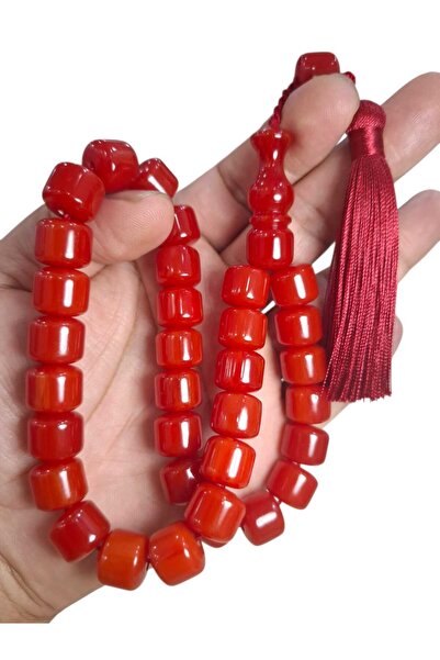Cekke Tesbih Original Crimped Amber Prayer Beads 11*13 mm Suitable for Daily Use