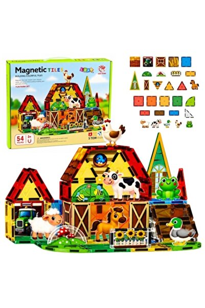 TEONA CONCEPT Set de piese magnetice 3D, Set de construcție cu 54 de piese ma...