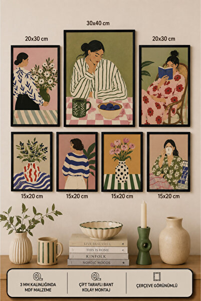 UNT Set de picturi moderne cu aspect de cadru, 7 piese |   Retro și Pop Art |...