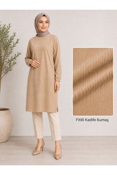 fimet.sportswear KADIN FİTİLLİ KADİFE TUNİK