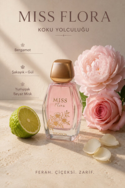 Elegancia Miss Flora Extrait de Parfum 100 ml – Çiçeksi, Ferah ve Zarif Kadın...