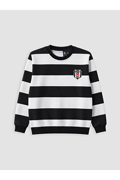LC Waikiki Beşiktaş Licensed Striped Boys' Sweatshirt