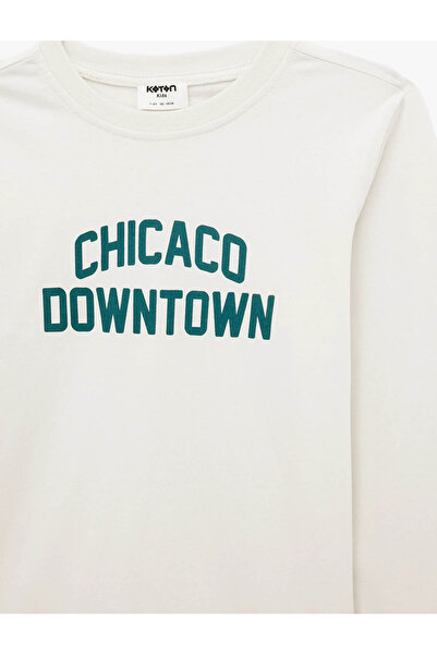 Koton Cotton Crew-Neck Printed Long Sleeve T-Shirt