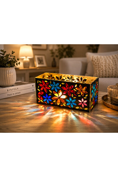 limly Bloom cam mumluk vitray boyama ev dekarasyon renkli şamdan mum aydınlatma