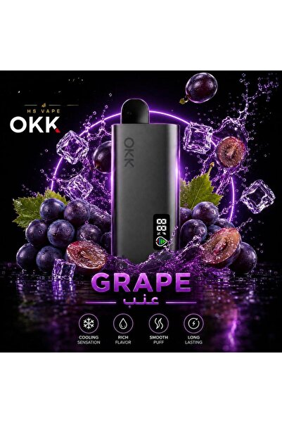 OKK سحبة اوك 35 ألف موشة نكهة عنب بارد - 35,000 Puffs Grape