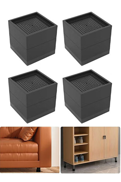 GGEROU Furniture Risers 4 PCSAdjustable Bed and Desk Leg Risers 2.95" Height ...