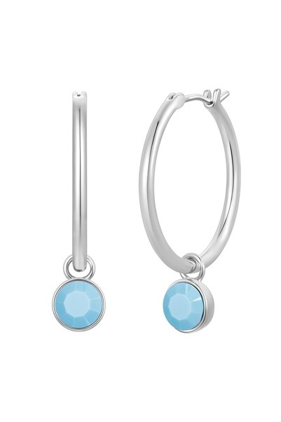 Lulu & Jane Cercei creole fashion din cristal de sticlă albastru deschis