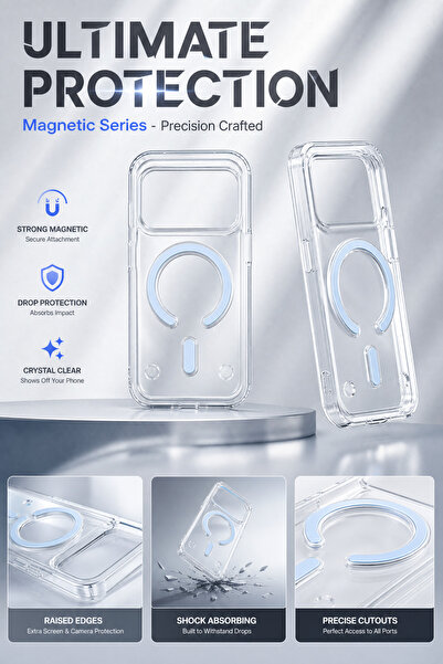 Generic Brand حافظة مغناطيسية شفافة من MagSafe لهاتف iPhone 18 Pro، واقي هاتف...