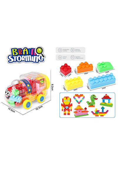 NO BRAND Set de construcție 50 de piese în locomotivă transparentă