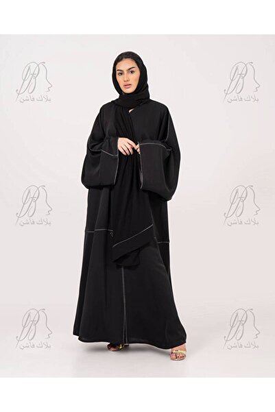 OMES Abaya with Embroidery and Quarter-Cut Patterns - Size 54