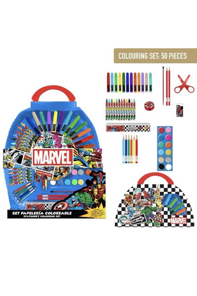 Marvel Set de desen școlar albastru, 50 piese