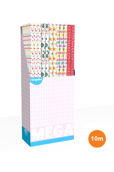 Europrice Hârtie de ambalat cadouri All Year Mega, 70 x 1000 cm Roșie