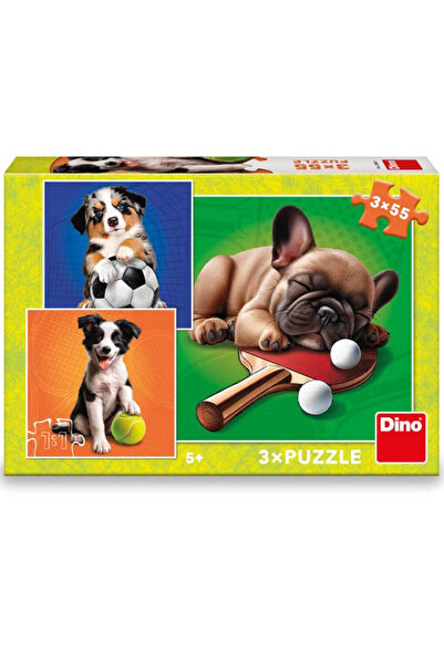 Dino Puzzle pentru copii Cățeluși 3x55 piese