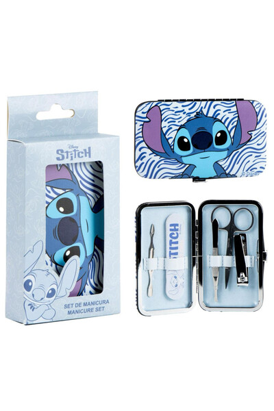 Stitch Penar cu set de manichiură 5 piese pentru copii