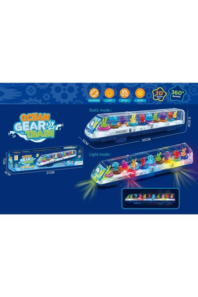 NO BRAND Tren de metrou cu baterii pentru copii, model fundul mării