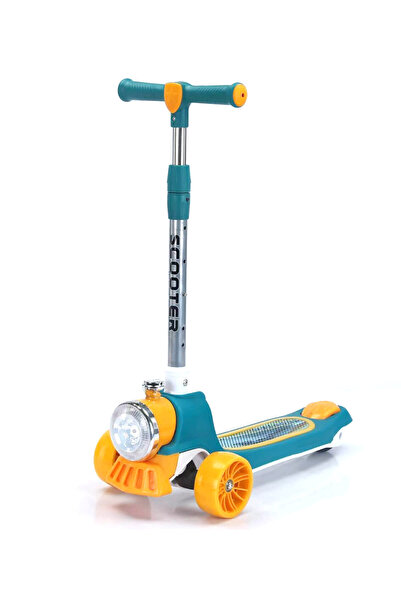 NO BRAND Trotinetă pentru copii Scooter cu far luminos, 4 culori - Turcoaz