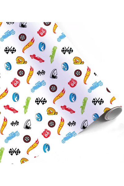 HOT WHEELS Hârtie de ambalat cadouri Hot Wheels, 70 x 200 cm - Alb