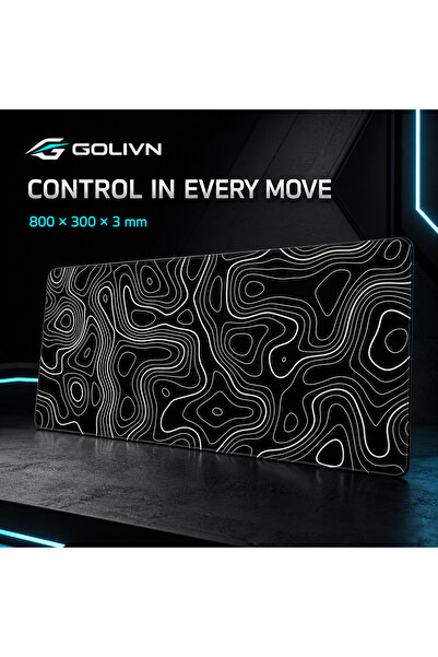 Golivn لوحة ماوس ألعاب مونوكروم تيرين إكستينديد، قماش ناعم، قاعدة غير قابلة ل...
