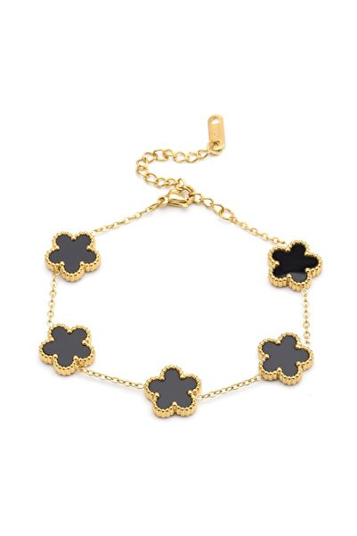 Choice black 20cm Adjustable Gold-Plated Stainless Steel Plant Flower Bracele...