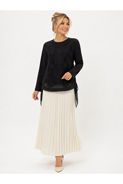 FUAT GÜRSEN Bead Embellished Guipure Detailed Blouse