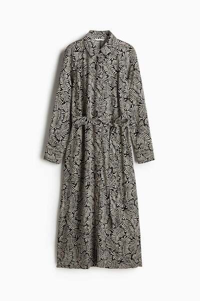 H&M Tie-belt viscose shirt dress