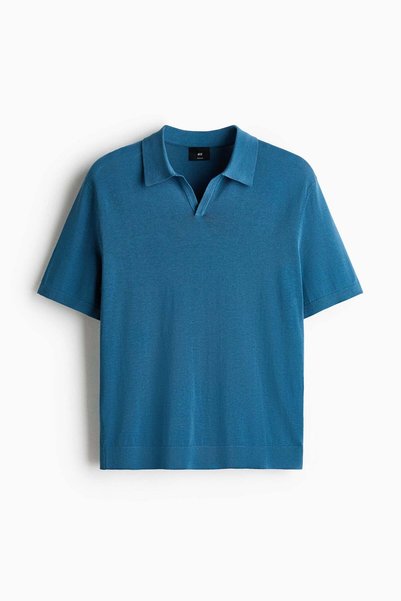 H&M Regular Fit Silk-blend polo shirt