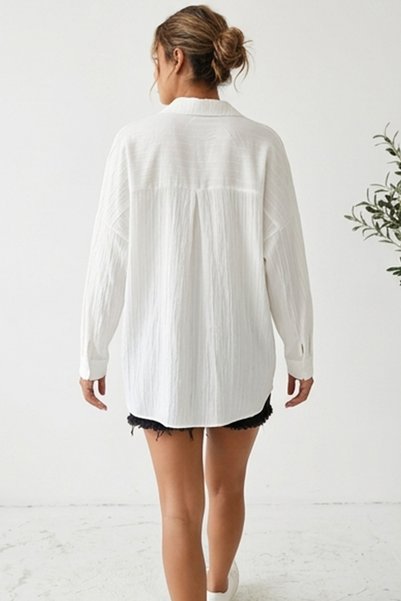 Bigdart 3900 Oversize Long Basic Shirt - White