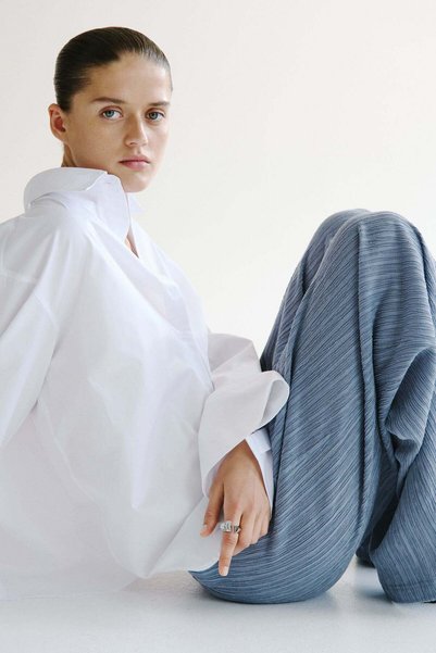 H&M Crinkled drawstring trousers