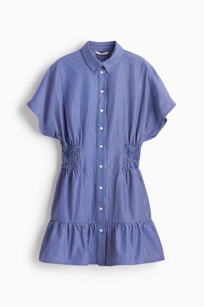 H&M Smocked-waist shirt dress
