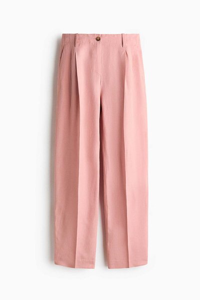 H&M Tapered linen-blend trousers