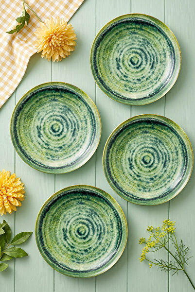 grandora Set of 6 26 cm Green Patterned Modern Porcelain Serving and Breakfas...