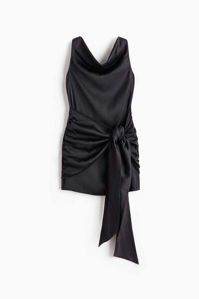H&M Cowl-neck satin dress