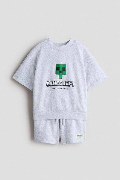 H&M 2-piece printed sweatshirt set