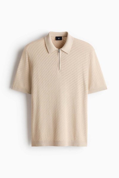 H&M Slim Fit Textured polo shirt