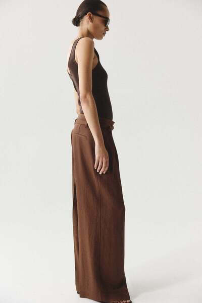 H&M Wide belted trousers