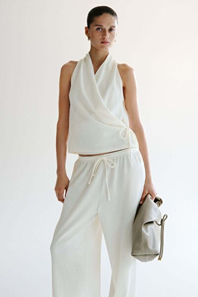 H&M Textured drawstring trousers