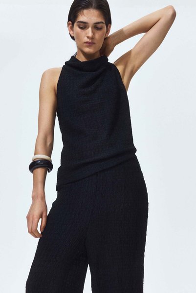 H&M Wide crinkled trousers