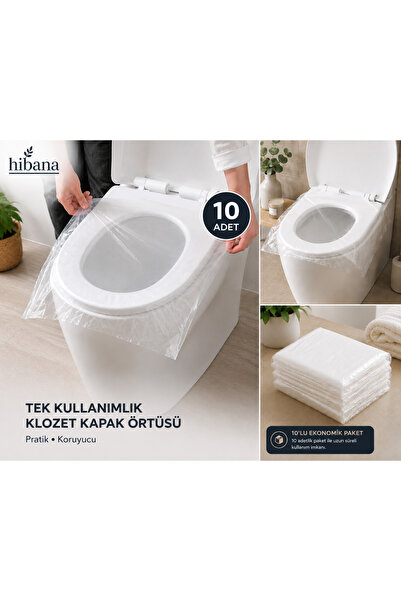 Hibana Su Geçirmez Klozet Örtüsü - Tek Kullanımlık, Kaymaz Klozet Kapak Örtüs...