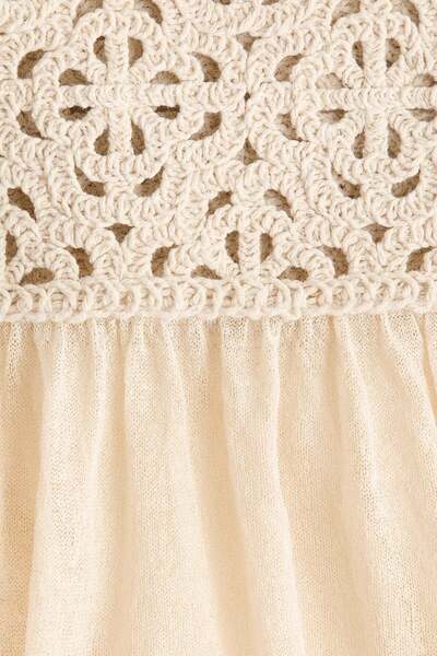 H&M Crochet-look flared-skirt dress