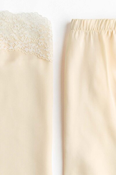 H&M Lace-trimmed satin pyjamas