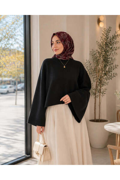 unika boutique Γυναικείο πλεκτό πουλόβερ με μανίκια νυχτερίδας σε μεγάλο μέγεθος