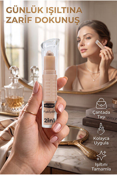 MUJGAN Çift Uçlu Likit Ve Stik Aydınlatıcı 2-in-1 Highlighter No:2