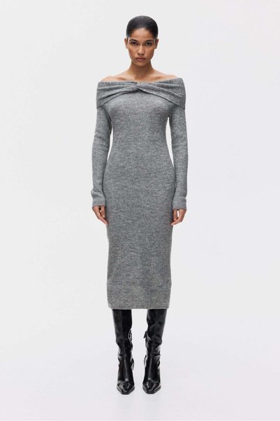 H&M Fine-knit off-the-shoulder dress