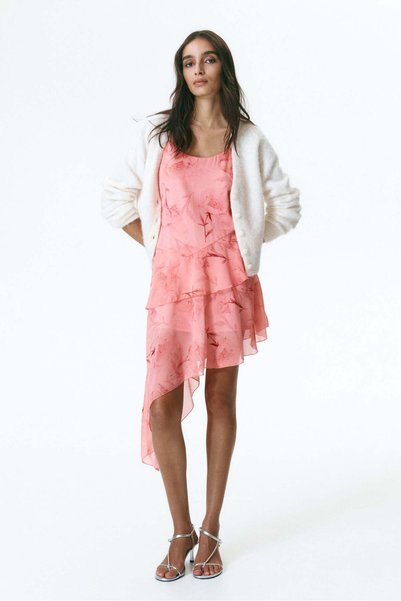 H&M Asymmetric chiffon dress