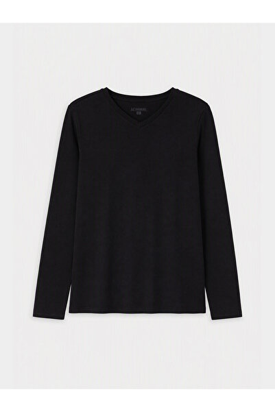 LC Waikiki Black V-Neck Cotton Men's Undershirt
