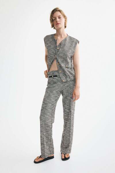 H&M Pull-on bouclÃ©-knit trousers